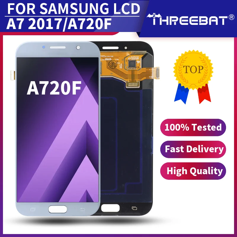 ЖК дисплей 5 7 дюйма SUPER AMOLED для Samsung Galaxy A7 2017 A720F экран + сенсорная панель дигитайзер
