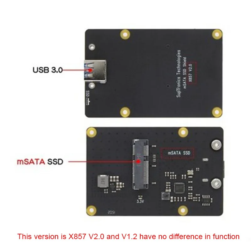 

for Raspberry Pi 4B X857 V2.0 MSATA SSD Expansion Board Storage Module USB 3.1 for Raspberry Pi 4B
