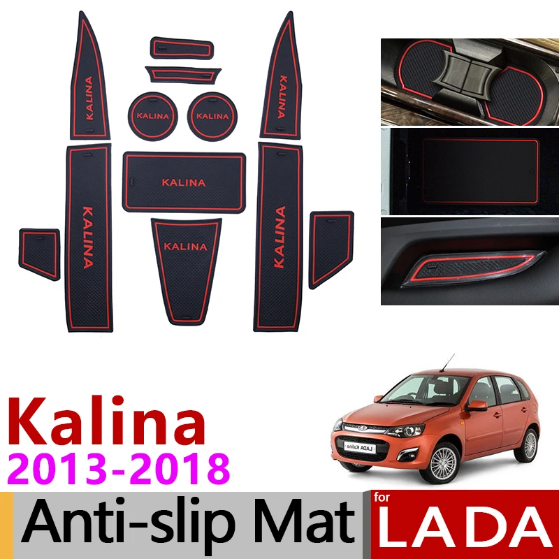 Для Lada Kalina II MK2 2013- противоскользящие резиновые чашки Салонные подложки BA3 2192 2194 аксессуары с логотипом