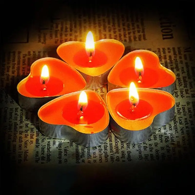 

Valentine's Day Heart-shaped Candle Romantic Birthday Smokeless Candle Confession Small Heart-shaped Proposal Cand O2E1