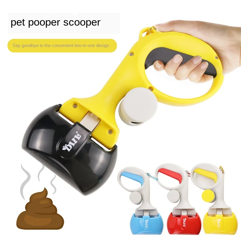 

Fashion Style Pet pooper scooper Portable dog Cat poop scooper With garbage bags Clean Tools Set