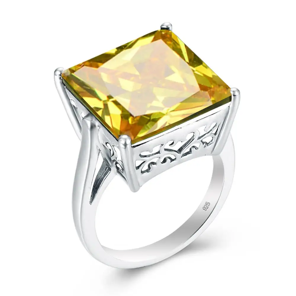 

Женское кольцо бесконечности Szjinao, обручальное кольцо из стерлингового серебра 925 пробы с желтыми кристаллами, ювелирные изделия из серебра...