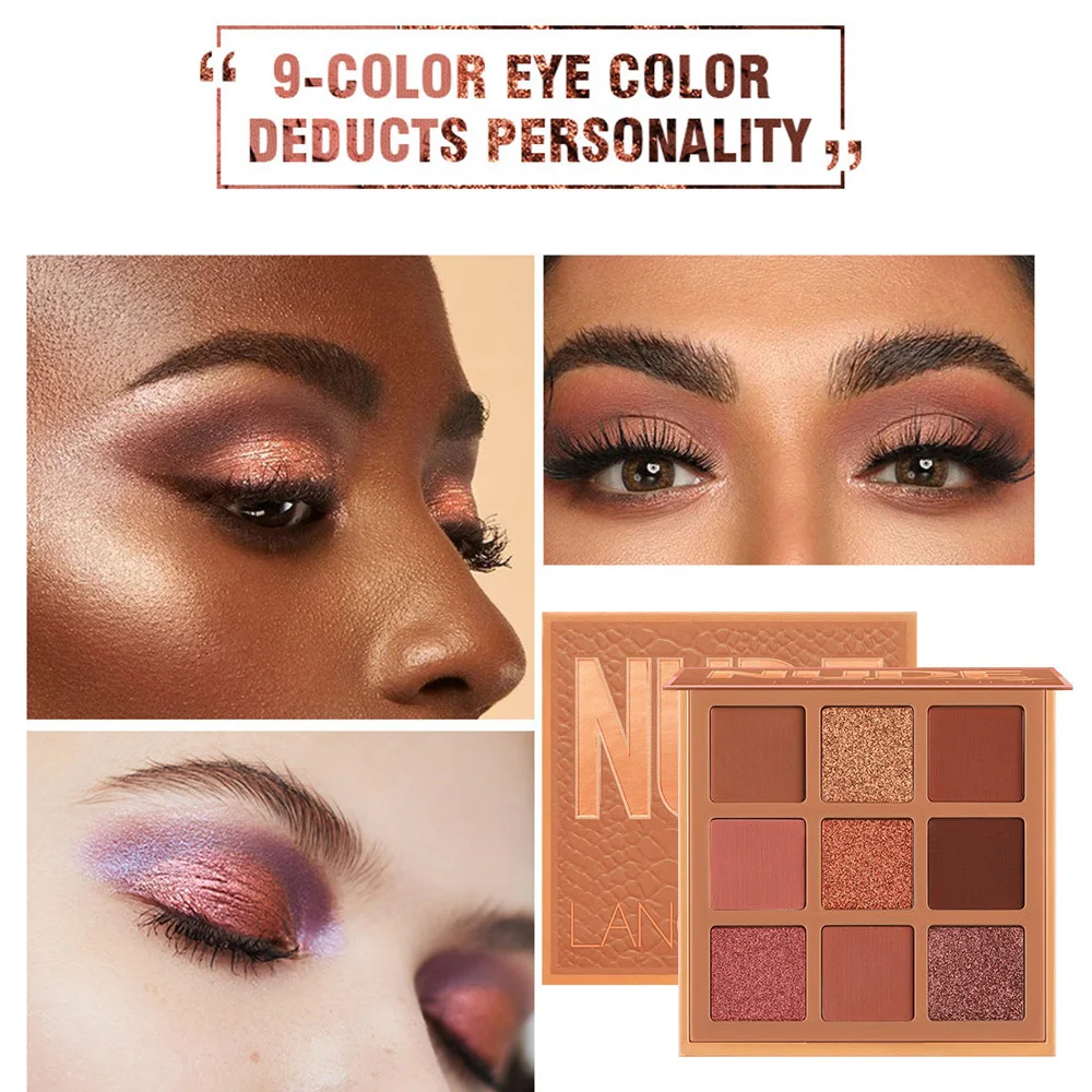 

Eyeshadow 9 Colours Kleuren Matte Oogschaduw Palette Glitter MakeUp Naakt
