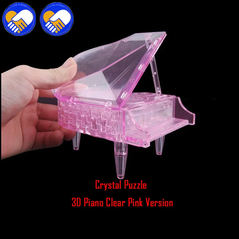 Светодиодный 3D Хрустальный пазл с Эйфелевой башней DIY головоломка для взрослых пазл Эйфелева башня, украшение для творчества лучшие подарки - Цвет: Pink piano