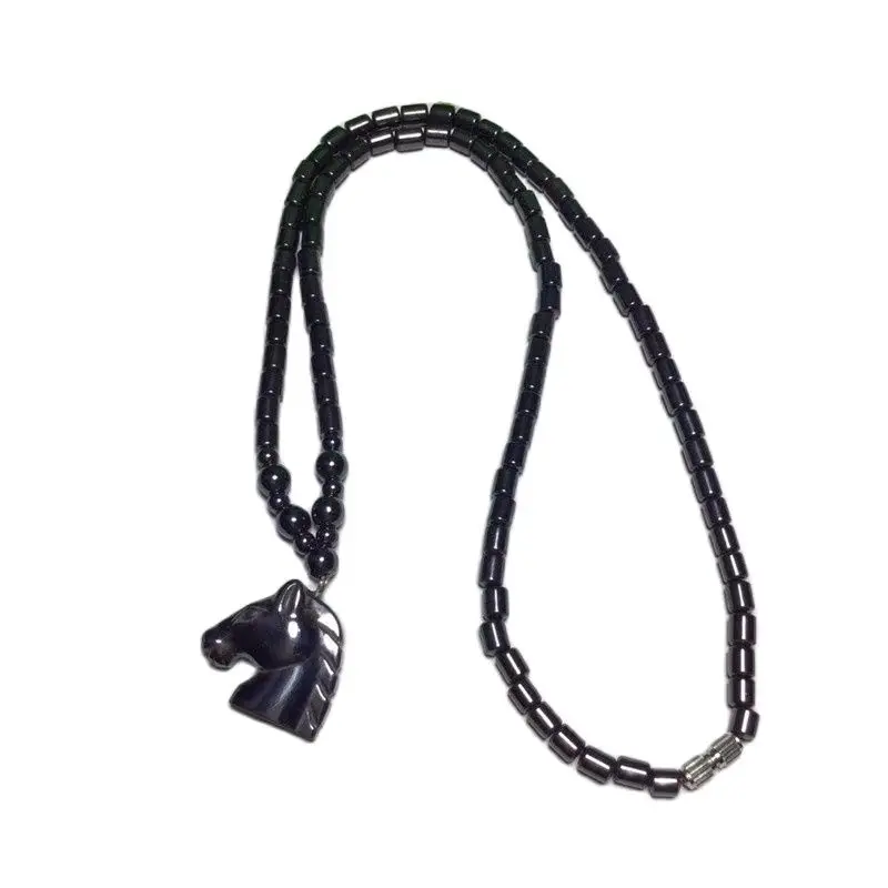 

Fashion Healing Hematite Stone Handmade Crystal animal Pendant Necklaces Women Ethnic Necklace jewelry