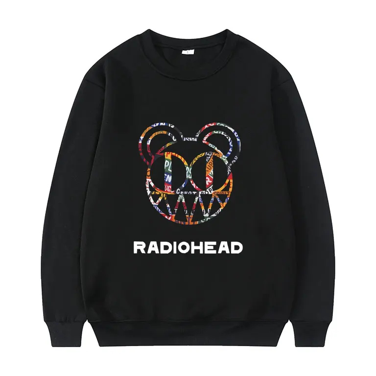 

Anime Cartoon Style Radiohead Print Sweatshirt Alternative RockIndie Rock Pullover Thom YorkeEnglish Rock Band Sweatshirts Tops