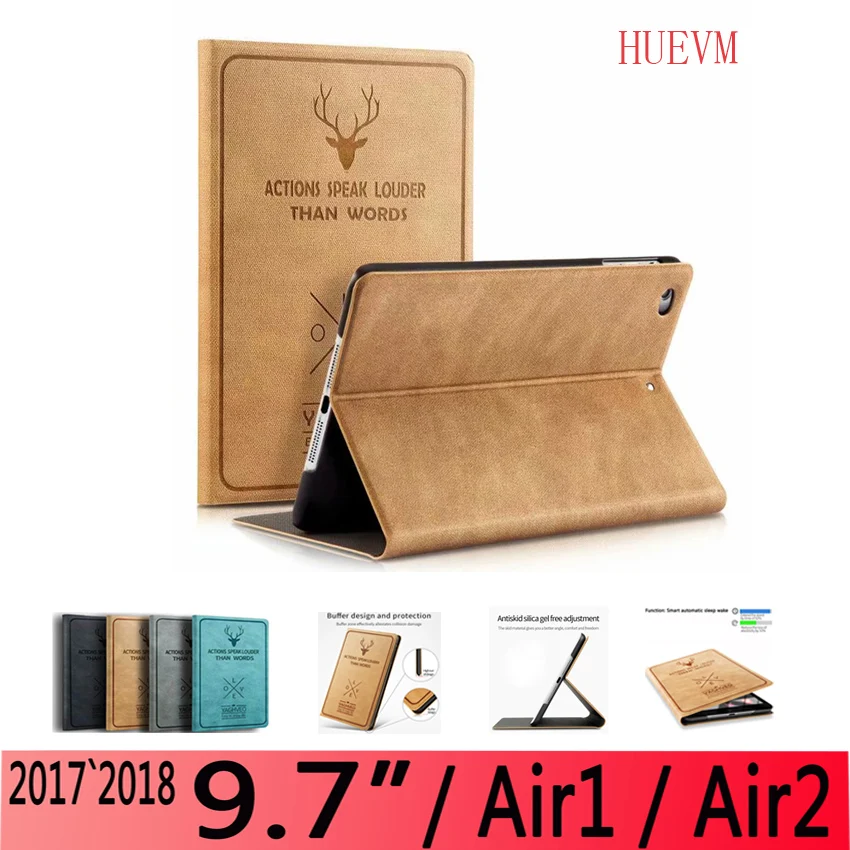 Чехол для iPad 9 7 дюймов Air1 Air2 олень шаблон PU кожаный смарт-чехол с авто режимом