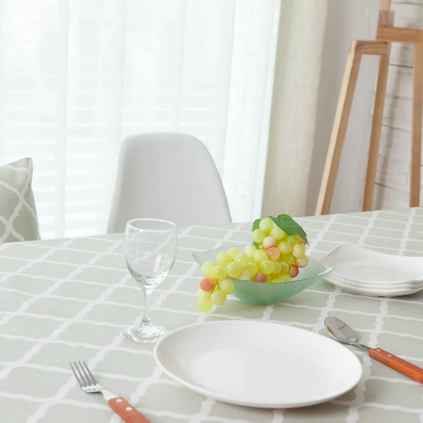 Льняная Скатерть прямоугольная Геометрическая искусственная Пылезащитная