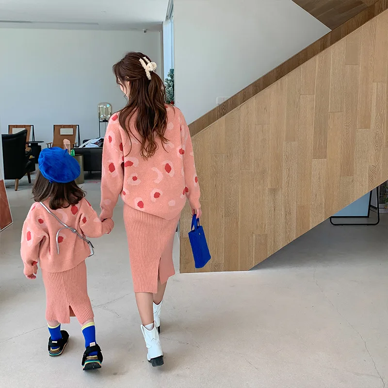 2022 осенний Семейный комплект новый Детский свитер кардиган для девочек одежда