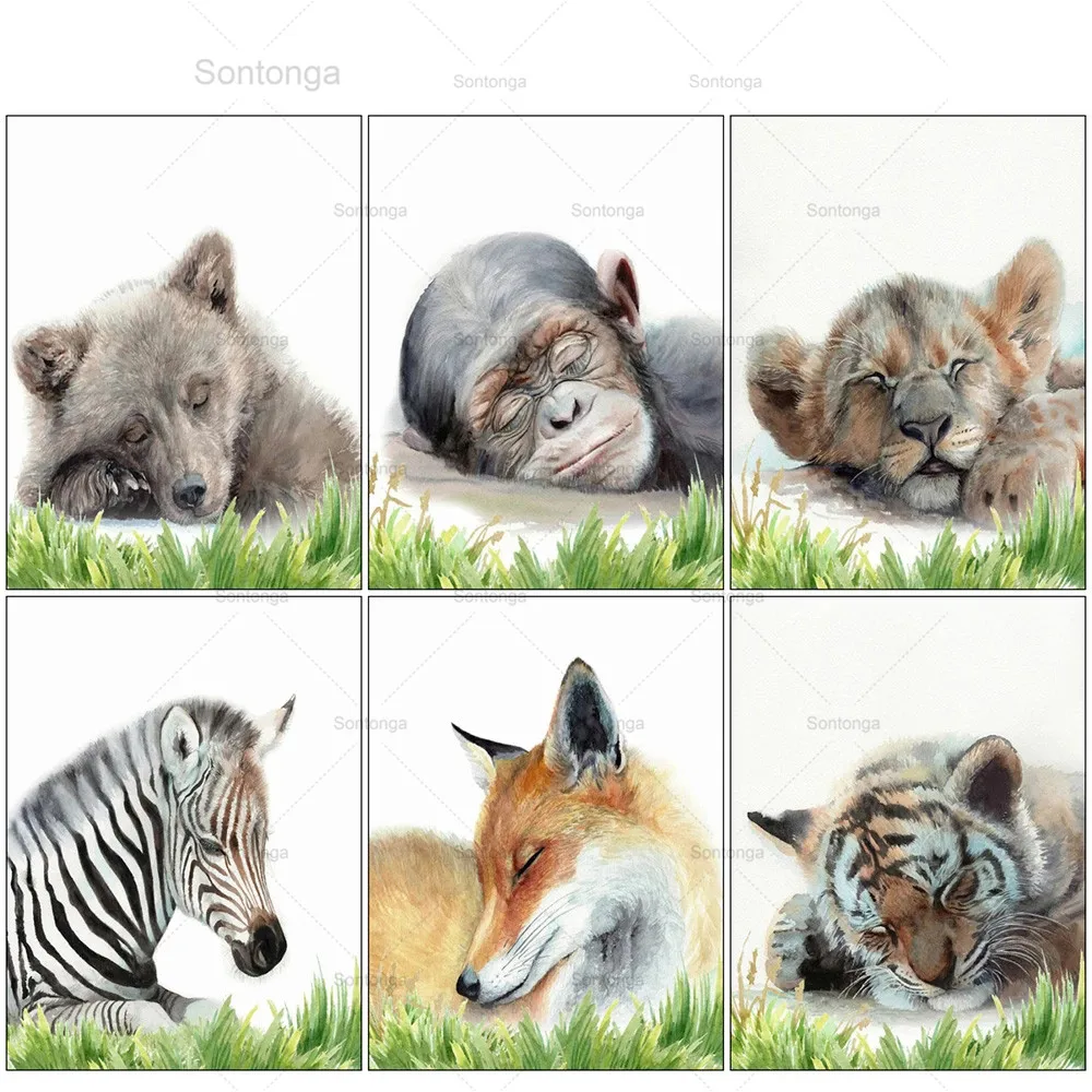 

Sontonga Diamond Embroidery Tiger Cross Stitch Diamond Painting Cartoon Animal Full Square Round Mosaic Kit Home Decoration