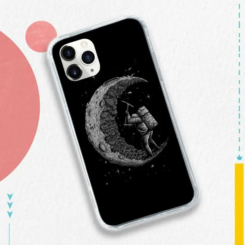 

Astronaut Space Moon pattern Phone Case for iPhone 11 12 mini pro XS MAX 8 7 6 6S Plus X 5S SE 2020 XR