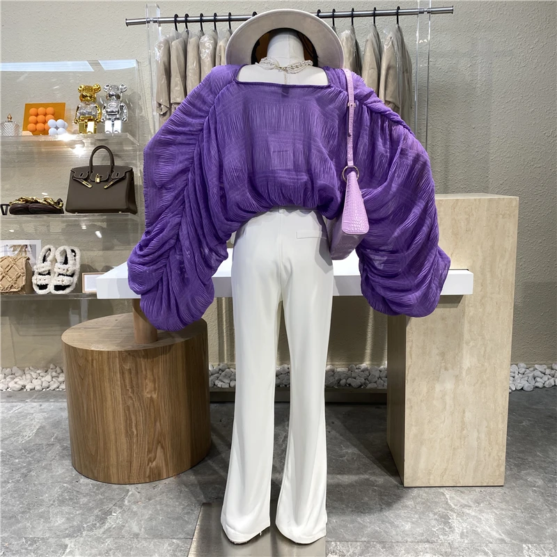

Brand Original Design 2021 High Waist Loose Wide Leg Pants Simple Casual Leg Long Drape Sense Straight Leg Slit Pants