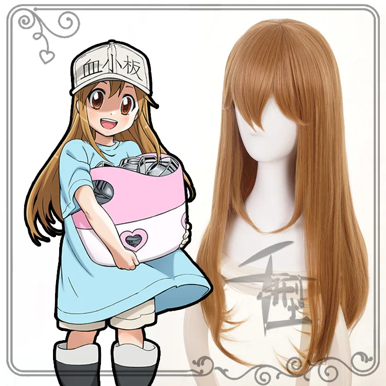 

Cells at Work Hataraku Saibou Platelet Long Straight Brown Cosplay Wig + Wig Cap