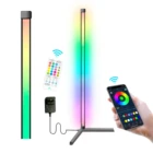 Светодиодная Напольная Лампа, 1,5 м, изменение цвета RGB, настроение, угловая лампа с Bluetooth App и дистанционным управлением, синхронизация музыки