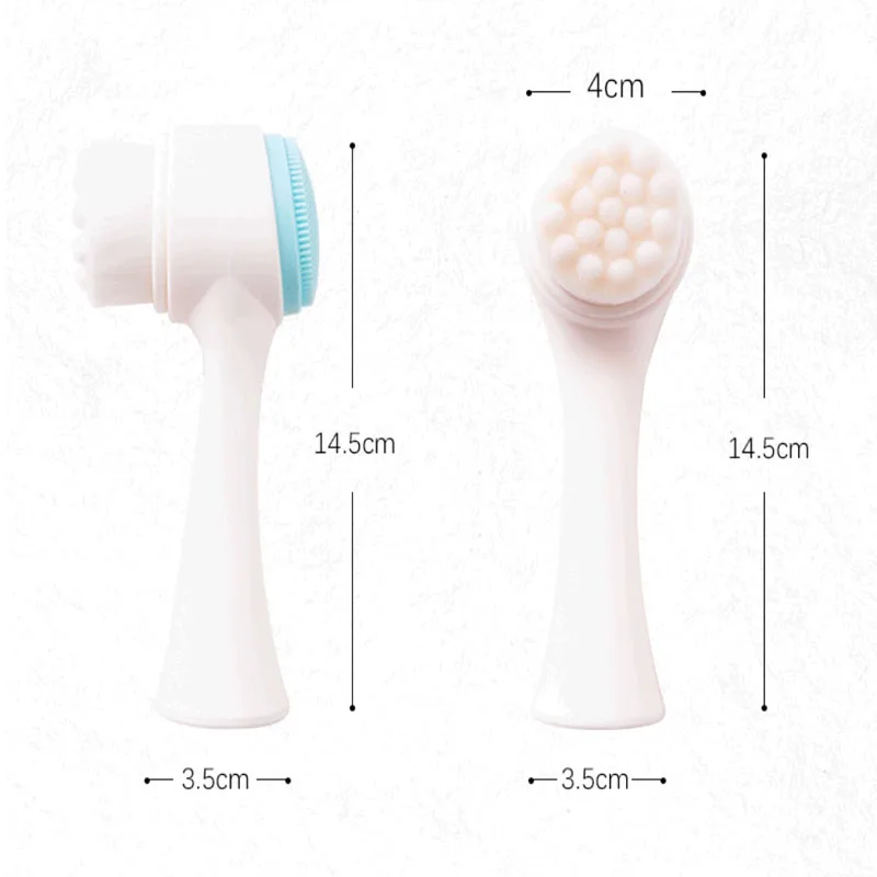 

Facial Cleanser Brush Manual Blackhead Removal Brush Facial Cleansing Massage Wash Product 3D Double Sided Silicone Function