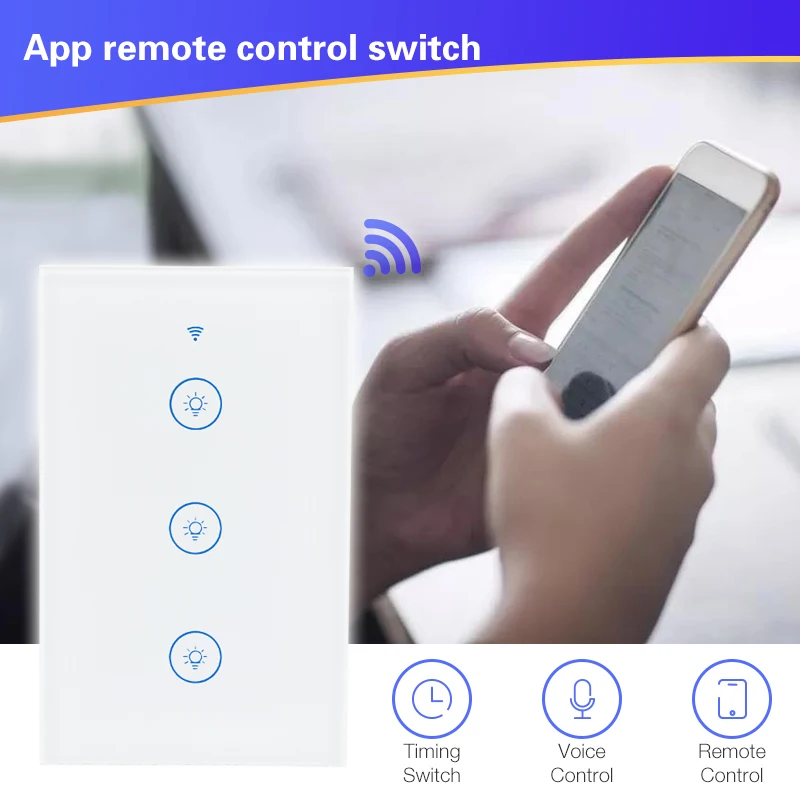 Wifi умный настенный светильник с сенсорной панелью стандарт США дом работает Alexa