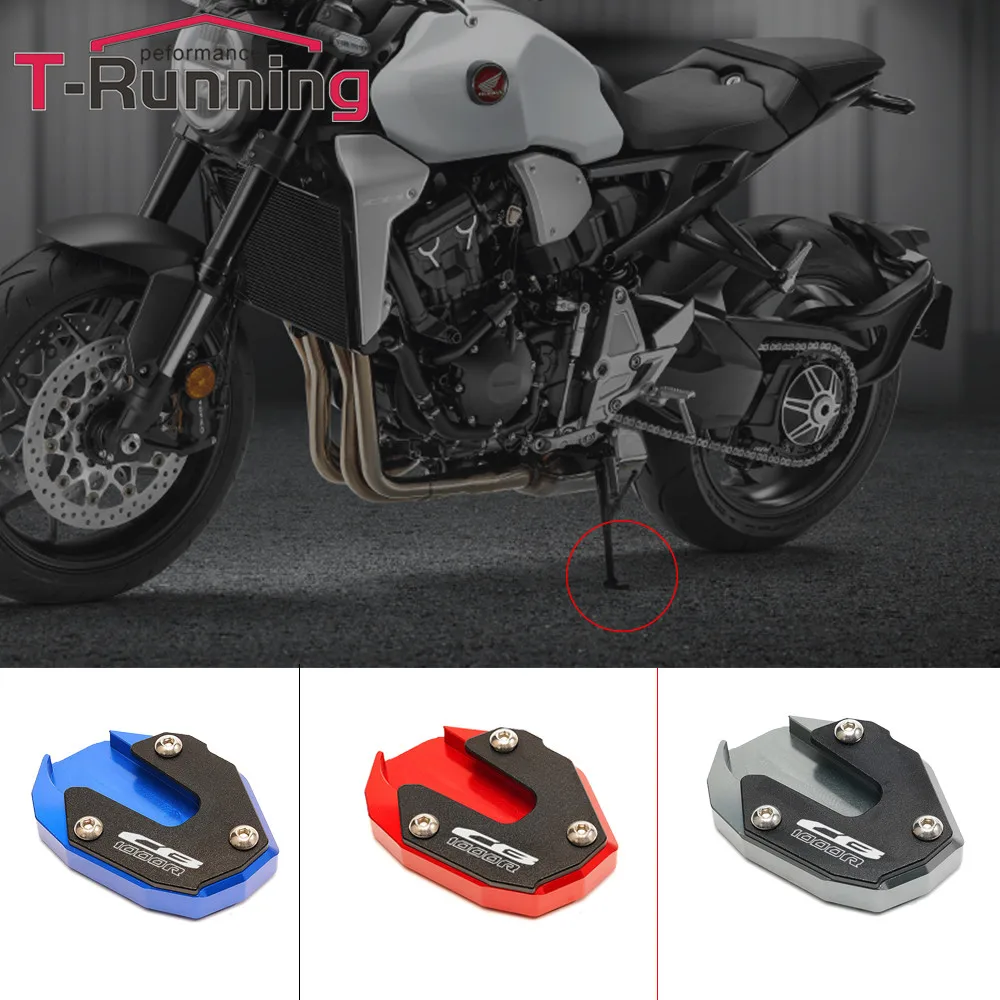 

Motorcycle Accessories CNC Aluminum Side Stand Extension Plate Kickstand Enlarge Pad For Honda CB1000R CB 1000R 2018-2021 2020