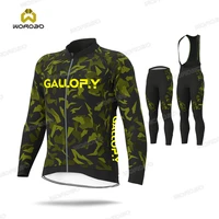 spring autumn long sleeve clothing cycling jersey men set bib pants road bike team training bicyle jacket sportswear breathable