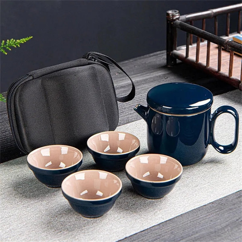 

Ceramic Teapot Kettle Gaiwan Chinese Travel Ceramic Tea Cup For Puer Chinese Teaware Trend Tea Pot Portable Tea Set Drinkware