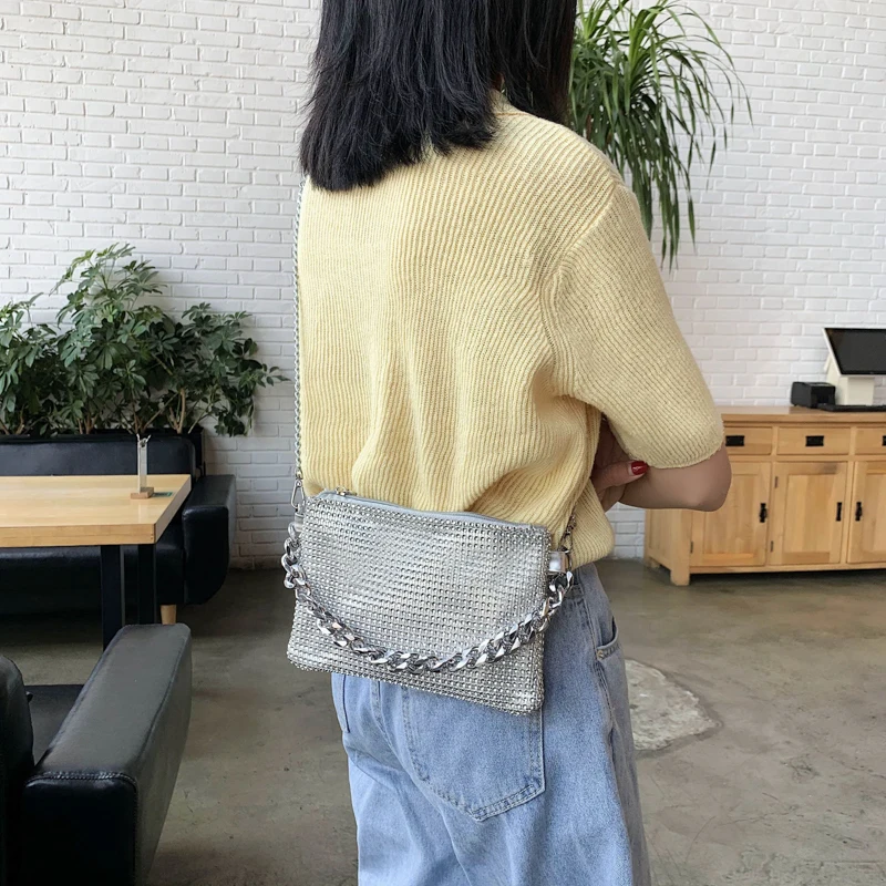 

Hand Bags For Women 2020 Design Diamond Purses And Handbag Ladies Chain Crossbody Bags Female Trendy Vintage Small Shoulder Bag