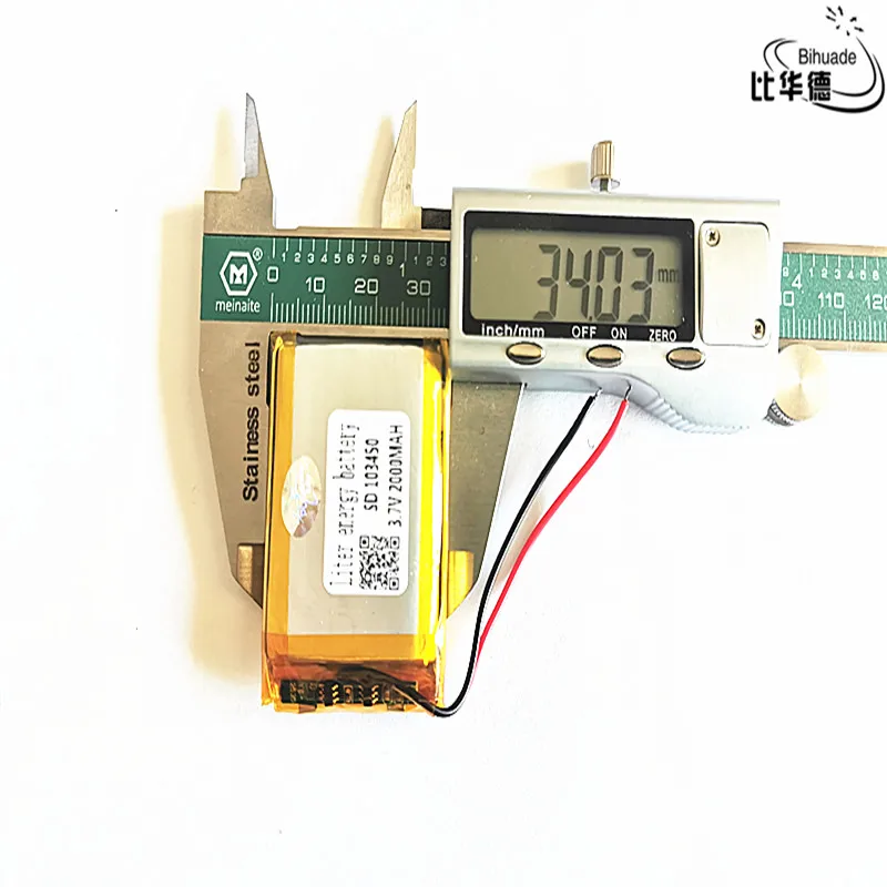 10 шт. литий полимерные аккумуляторные батарейки 3 7 в 2000 мАч 103450|rechargeable battery|battery for