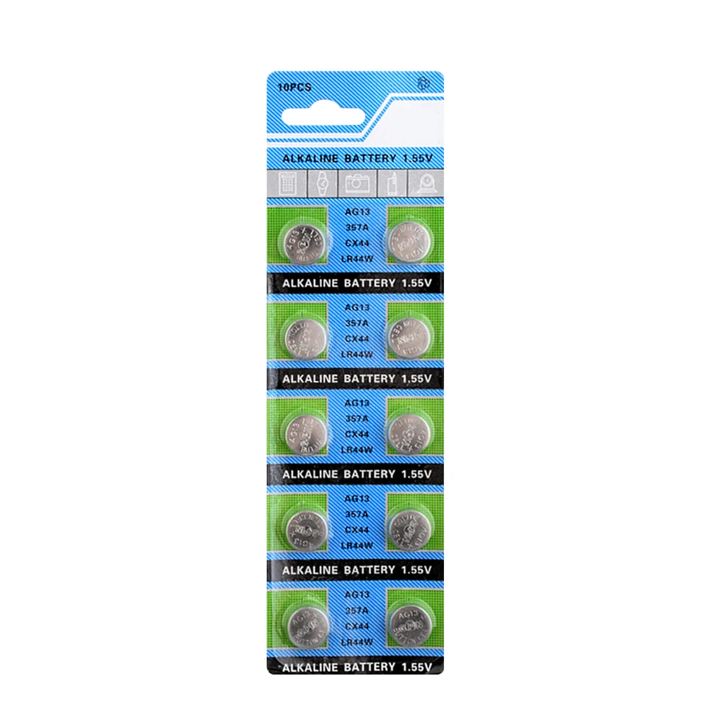 40 шт. lr44 AG13 357A A76 303 LR44 SR44SW SP76 L1154 RW82 RW42 1 55 V Кнопка громкости батарея для монет celular