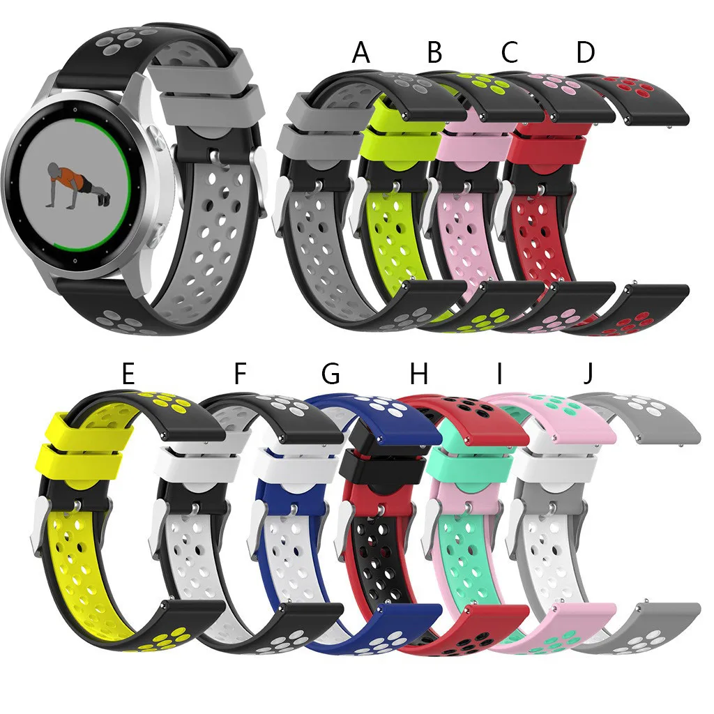 Ouhaobin ремешок для наручных часов Garmin Vivoactive 4S мягкий силиконовый сменный 18 мм