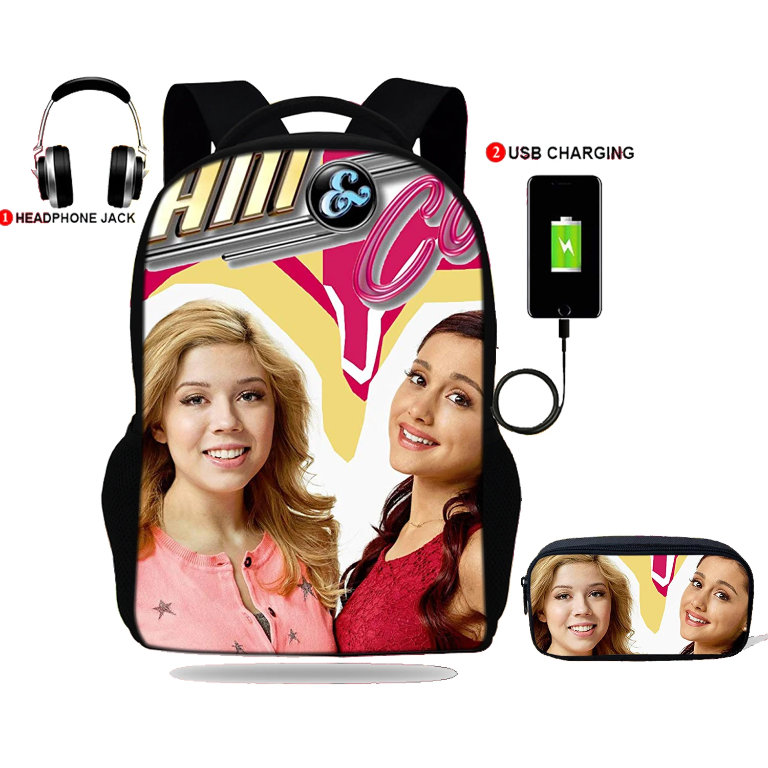 Модный школьный рюкзак с USB зарядкой для девочек подростков набор школьных сумок