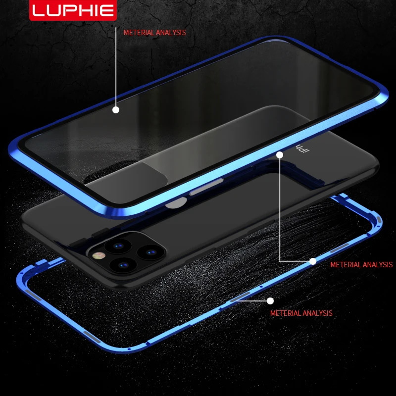 Роскошная Магнитная Адсорбция задняя крышка для iPhone 11 2019 закаленное стекло