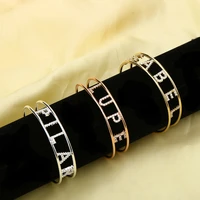 dodoai custom cz zircon bangles personality custom name bracelet jewelry name words letters custom bracelet bangle women
