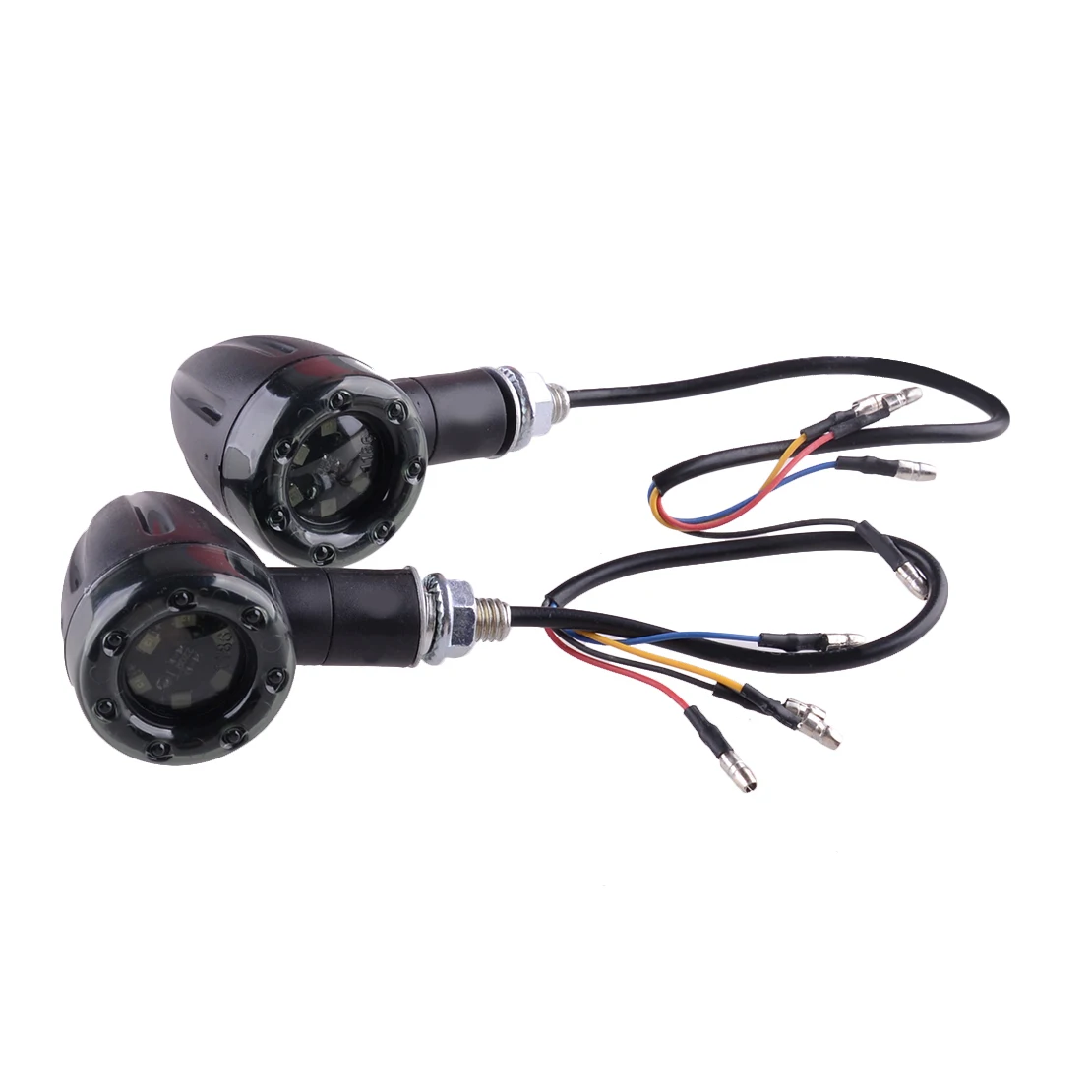 

beler 2Pcs 8mm 13LED Universal LED Bullet Brake Running Turn Signal Tail Light Fit For Motorcycle with DC 12V