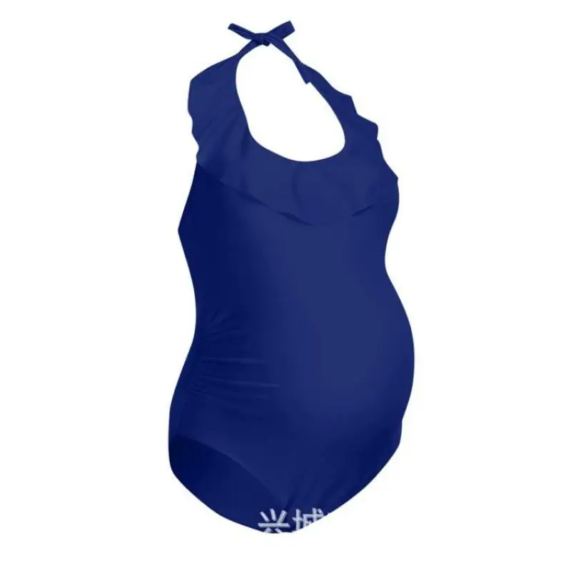 Купальник для беременных летний цельный сексуальный купальник с рюшами черный