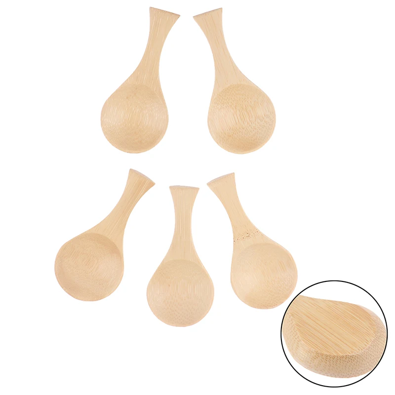 

5/10/lot Small Wooden Salt Spoon Solid Wood Condiments Spoon Honey Teaspoon
