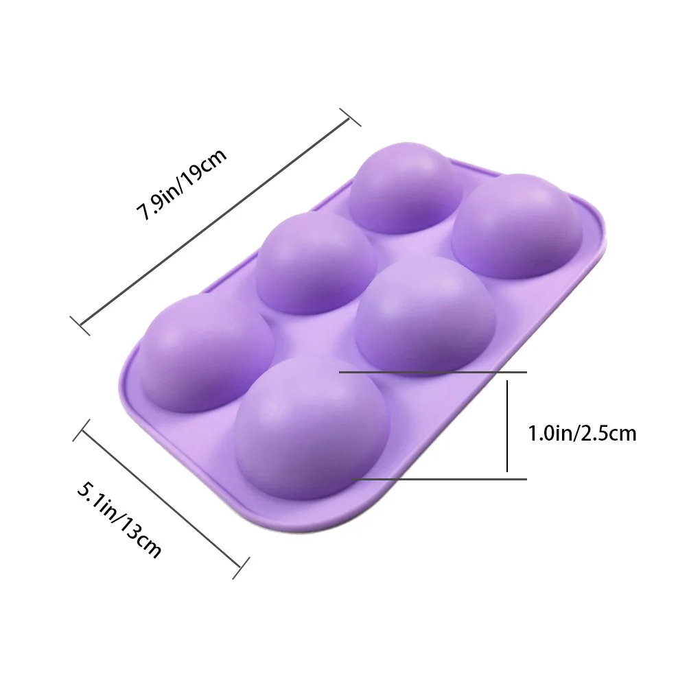 

6 Half Sphere Silicone Soap Molds Bakeware Cake Decorating Tools Pudding Jelly Chocolate Fondant Mould Ball Shape Biscuit Tool