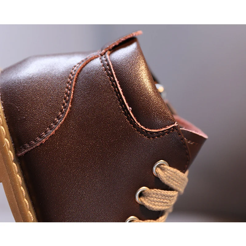 

Baby Retro Genuine Leather Short Boots Children Autumn Winter Quality Martin Boots Little Kids Soft Sole Shoes