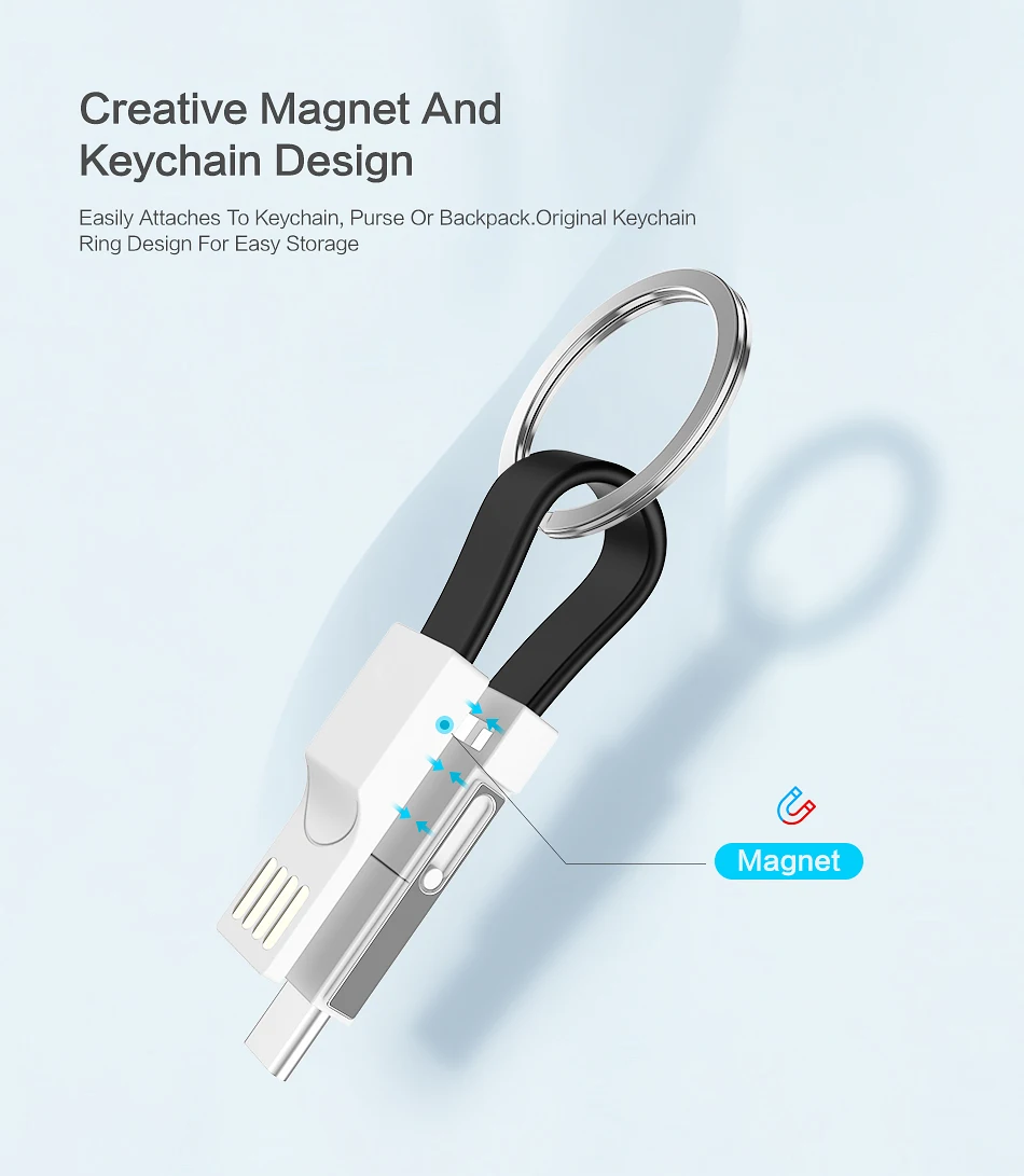 QYZSUN мини брелок Micro USB зарядное устройство кабель для зарядки данных Тип C
