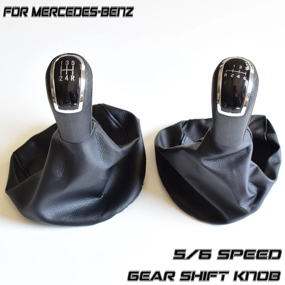 

For Mercedes Benz C-Class W203 S203 W202 BJ A-Class W168 5 6 Speed Shifter Car Leather Boot Gear Shift Knob Head Lever Cover