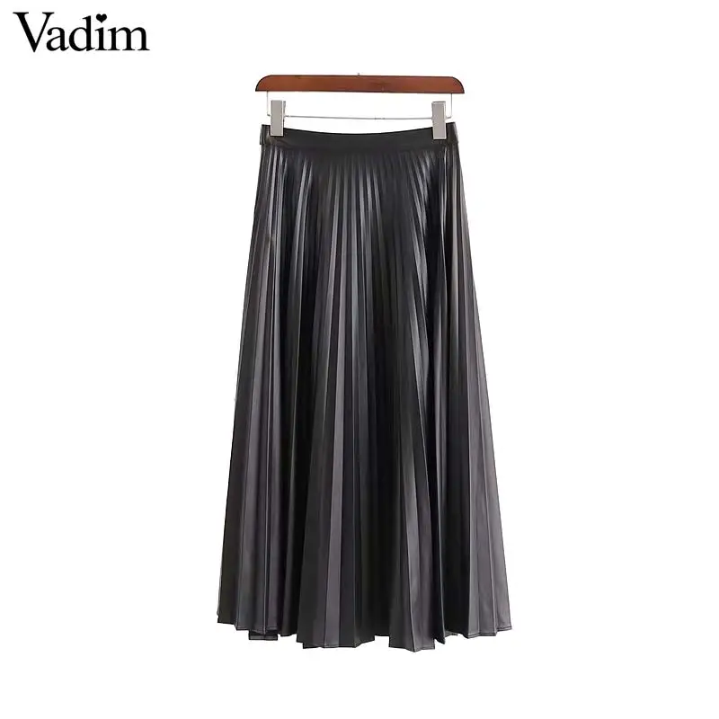 Vadim Женская юбка из искусственной кожи с пуговицами необычный дизайн юбки