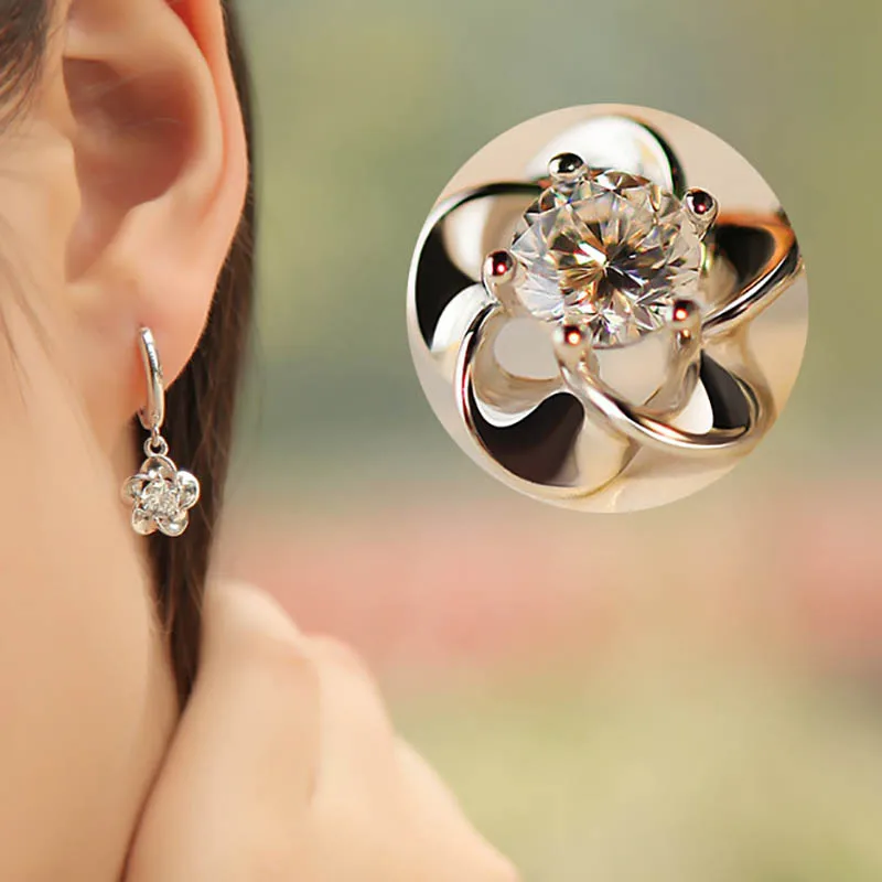 Bague Ringen нежные цветущие серьги сливы для женщин темперамент серебро 925 ювелирные изделия с цирконом простой стиль серьги подарок для свиданий