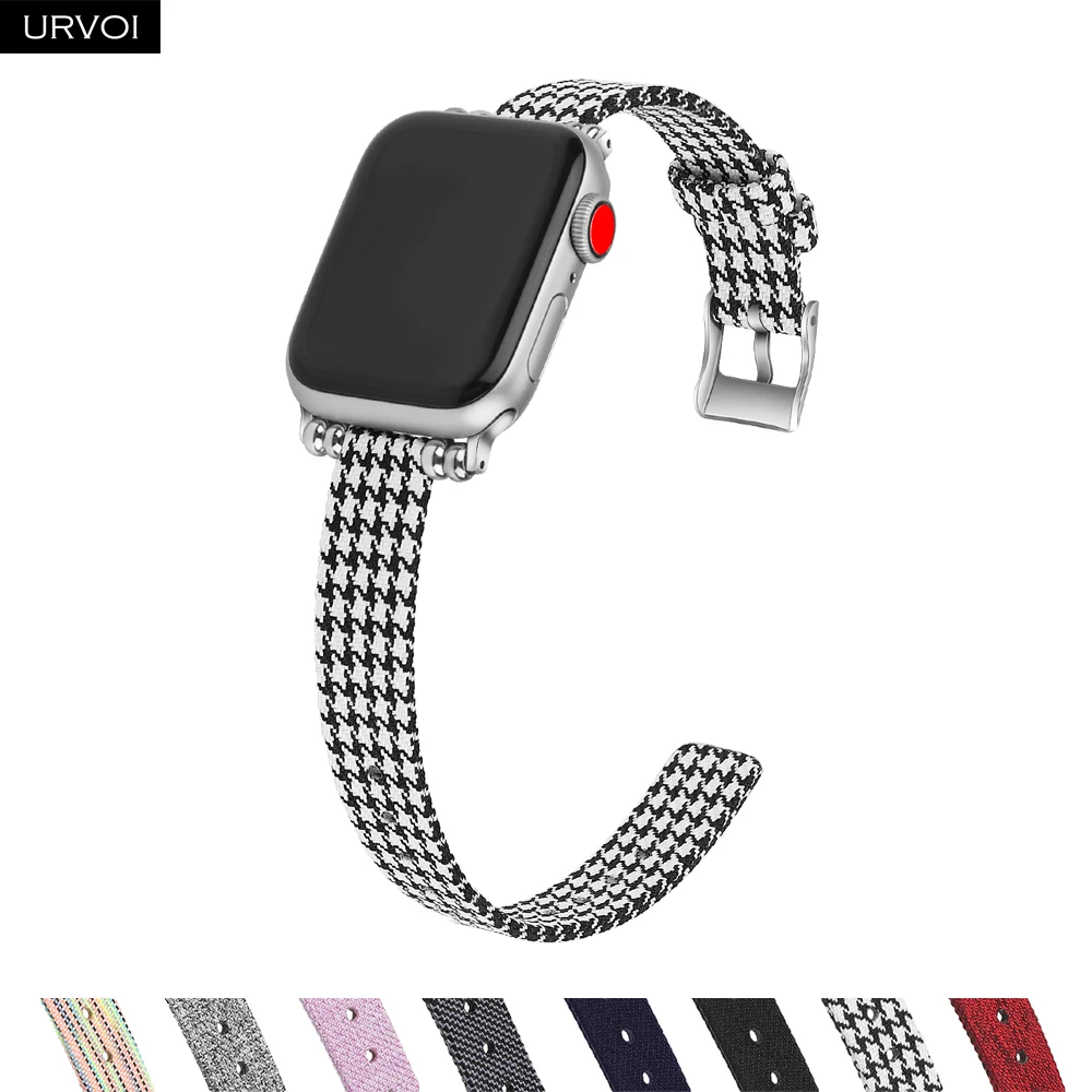 Тканевый ремешок URVOI для Apple Watch series 4 321 iwatch 40 мм 44 тонкая ткань наручные часы