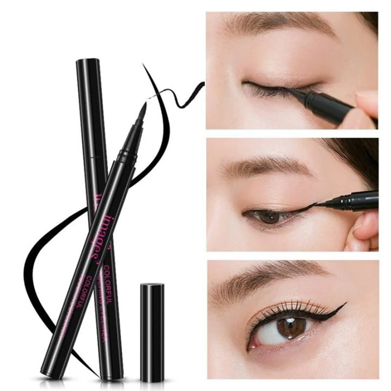 

1pc Ultra-thin Nib Waterproof Long Lasting Eye Definer Blackest Black Easy Twist Up Self-Sharpening Eye Color Pencil