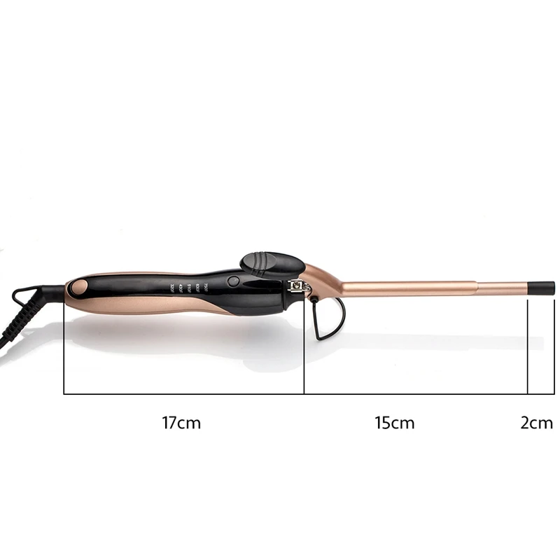 Черный керамический золотой 9 мм маленький размер плюшевый шерстяной Плойка для