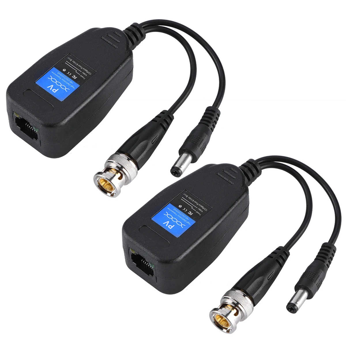 

2pcs Passive CCTV Coax BNC Video Power Balun Transceiver to RJ45 Connector