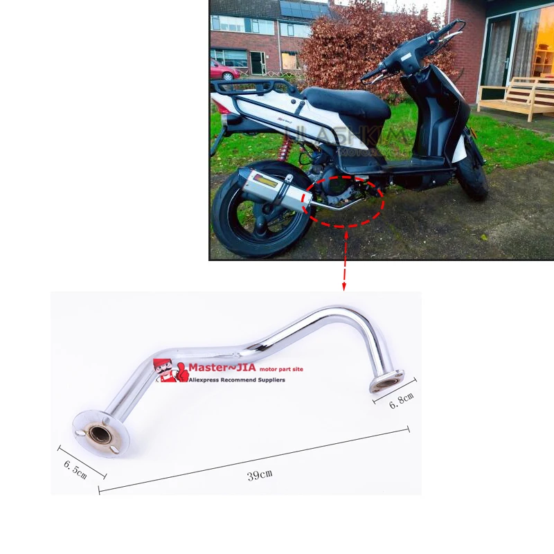 

GY6 50cc 139qmb 139qma contact pipe EXHAUST PIPE Universal Scooter Motorcycle Exhaust Muffler Contact pipe To Engine GY6 50 80