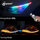 Дневные ходовые огсветильник NLpearl, Гибкие Светодиодные ДХО 2 RGB для автомобисветильник, последовательная неоновая Светодиодная лента ДХО, желтая лампа сигнала поворота