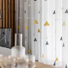 Вышитые тюлевые шторы белые для гостиной, спальни, современные прозрачные декоративные шторы для кухни, оконные шторы в скандинавском стиле