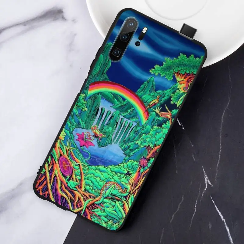 

Weird Trippy Mushroom Psychedelic Art luxury design Phone Case For Huawei honor Mate P 10 20 30 40 Pro 10i 9 10 20 8 x Lite