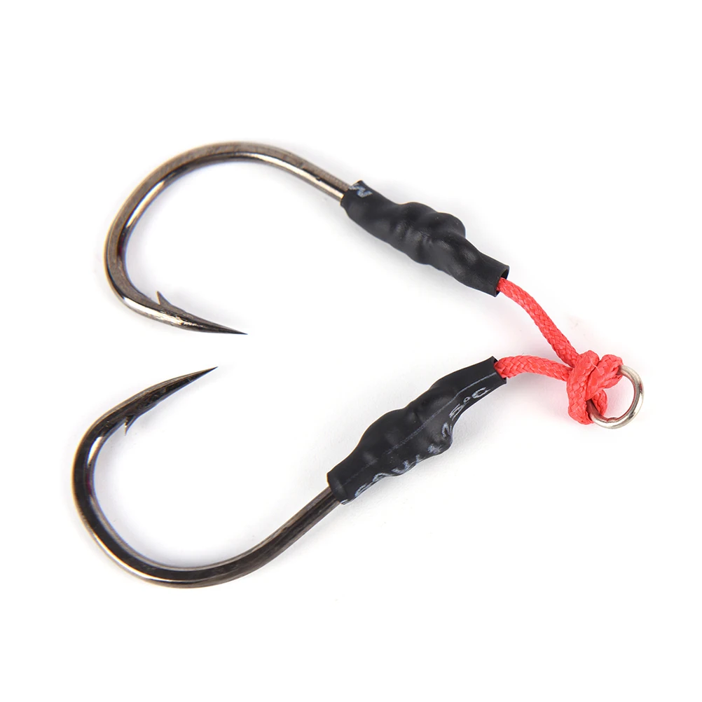

2018 New 1 Pairs Stainless Steel Jigging Spoon Fishing Hook With PE Line Saltwater Jig Assist Fishhook For Sea Fishing