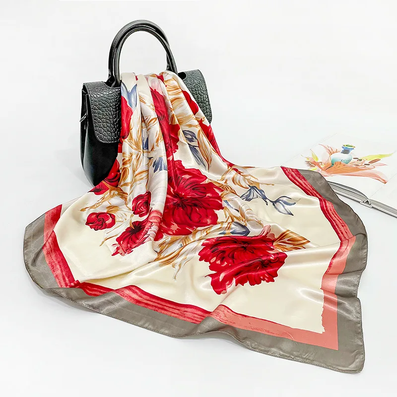 Шарф 100% шелковые на ощупь головной платок женский шарф женская одежда хиджабы