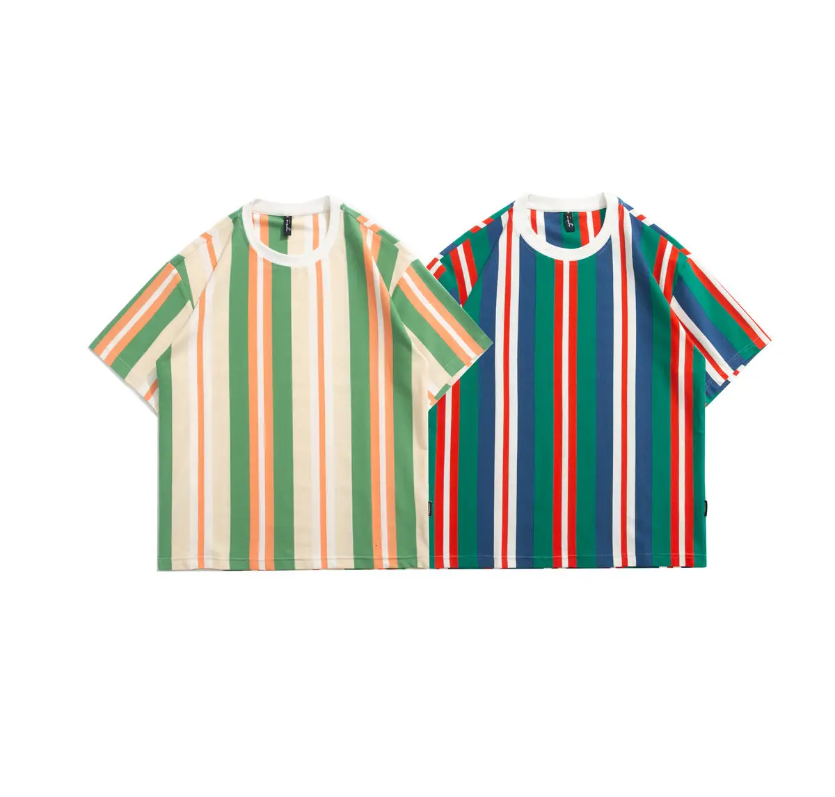 

2021 Sweethearts Outfit Vertical Stripe Short Sleeve T-shirt College Tidal Current Sport Streetwear Youth Popular Hot Sale